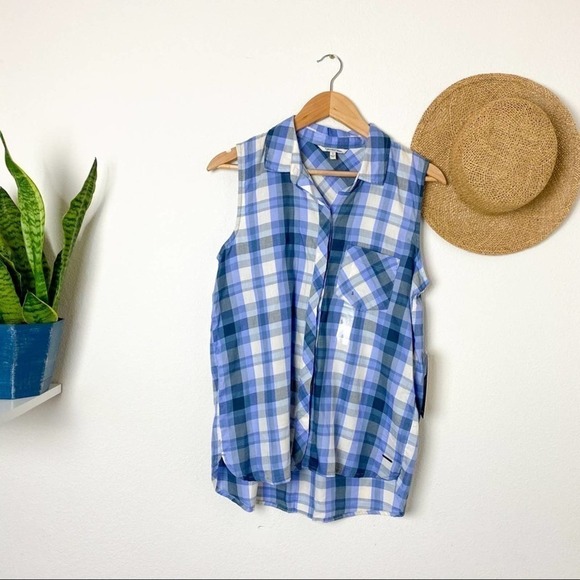 Calvin Klein Jeans Plaid Button Down Jaracanda S Small - Picture 2 of 10